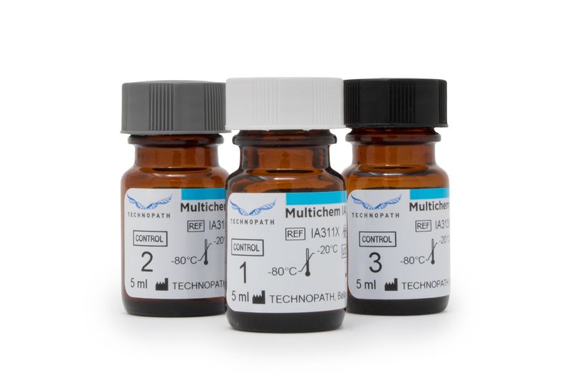 Multichem IA Plus tri-level immunoassay vials